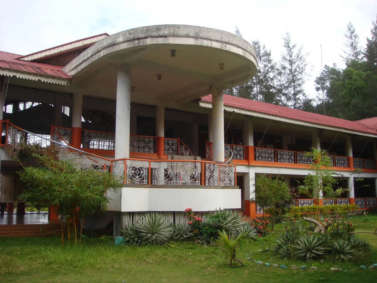 Archival photograph of an ASCOT main building and campus grounds
